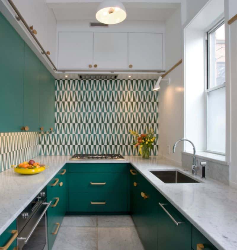 Design des armoires de cuisine vertes