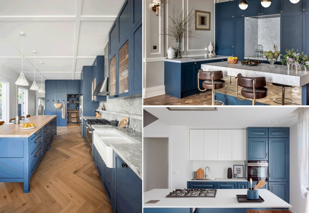 Conceptions d'idées d'armoires de cuisine bleues
