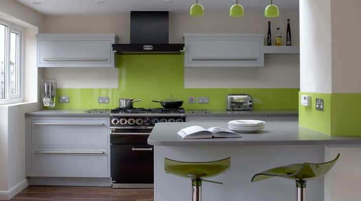 Lime, Grey, &amp ; White Kitchen Color Scheme (en anglais)