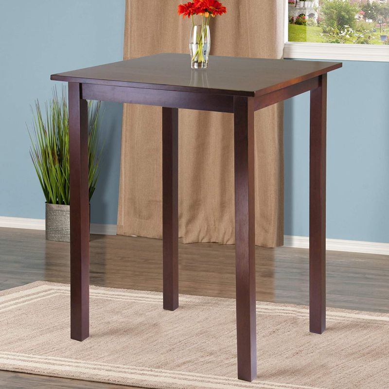 Table de salle à manger de comptoir en bois 3 pièces