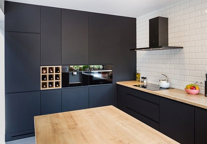 armoires de cuisine noir mat